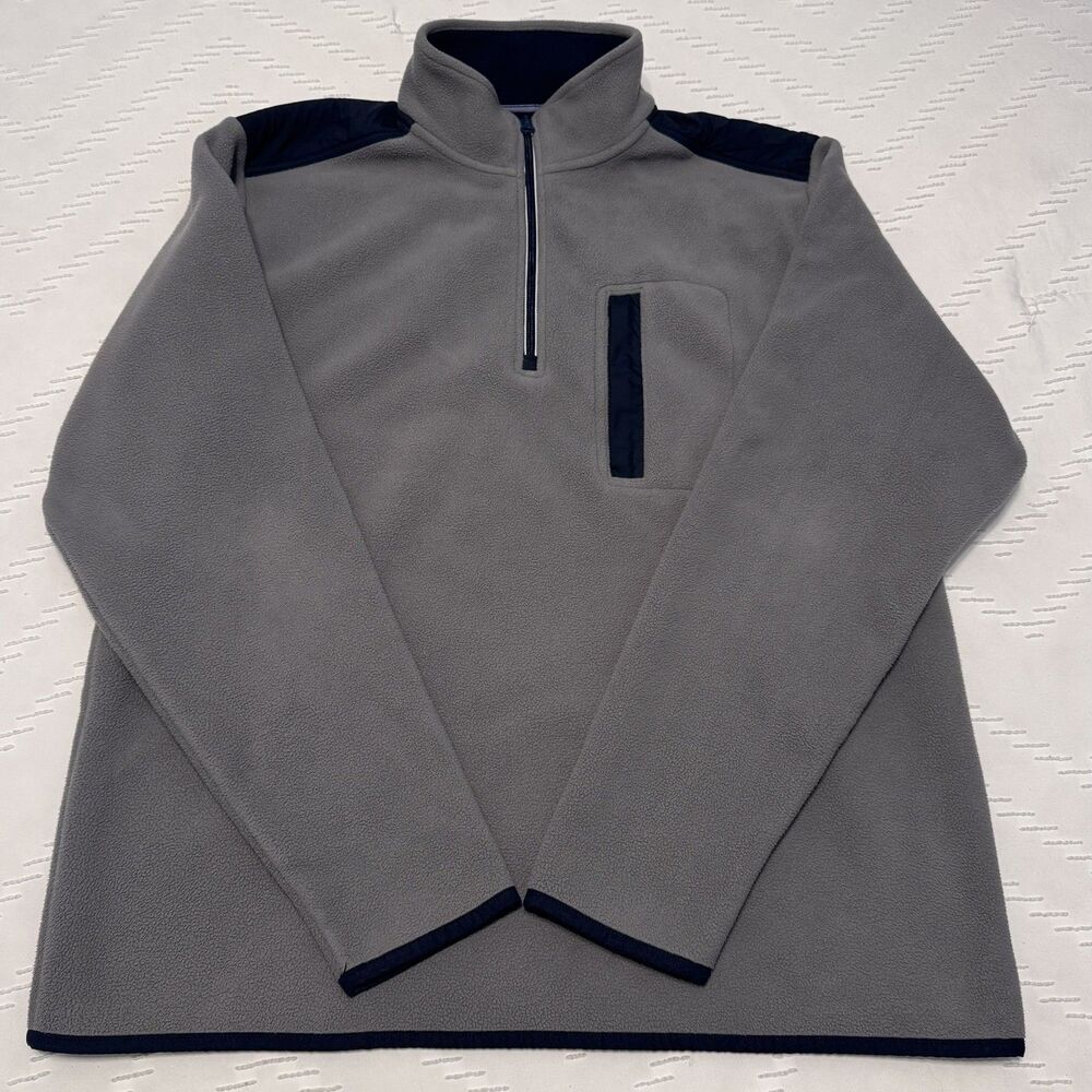 Brooks Brothers Sweatshirt Mens XL Grey Blue Quarter Zip Mock Neck Pullover NWOT
